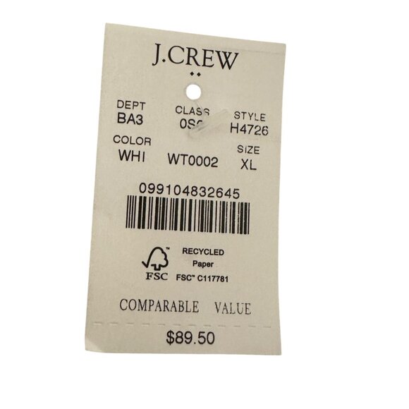 J. Crew Slim Untucked Flex Oxford Shirt Mens White Size XL Preppy NWT Formal - Picture 4 of 10